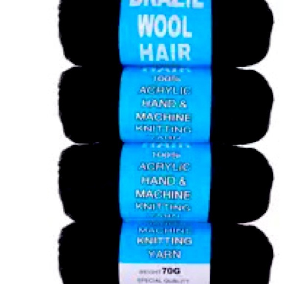 - COOKOO 4 Roll Natural Black Brazilian Wool Hair Acrylic - Picture 1 of 1